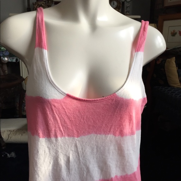 Pink by VS - Pink & White Stripped Tank Top M - Picture 2 of 7